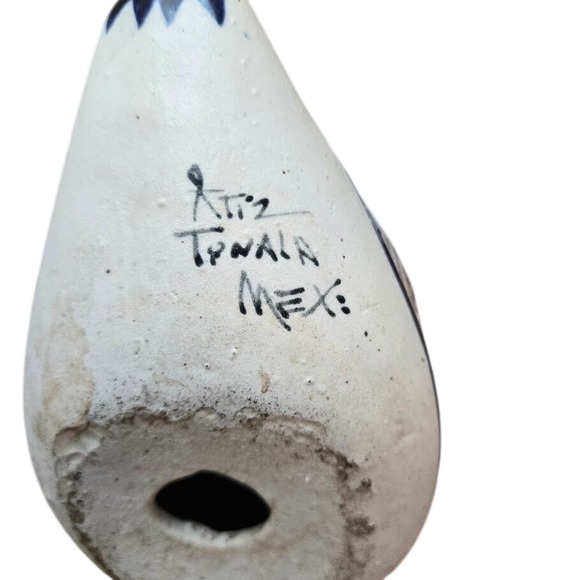 Tonalá Mexico Pottery Duck Figurine Hand Painted Folk Art Decor Signed - Picture 4 of 7